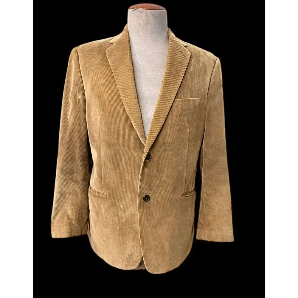 Saddlebred Men’s Tan Corduroy 2-Button Sport Coat Sz. 40 R